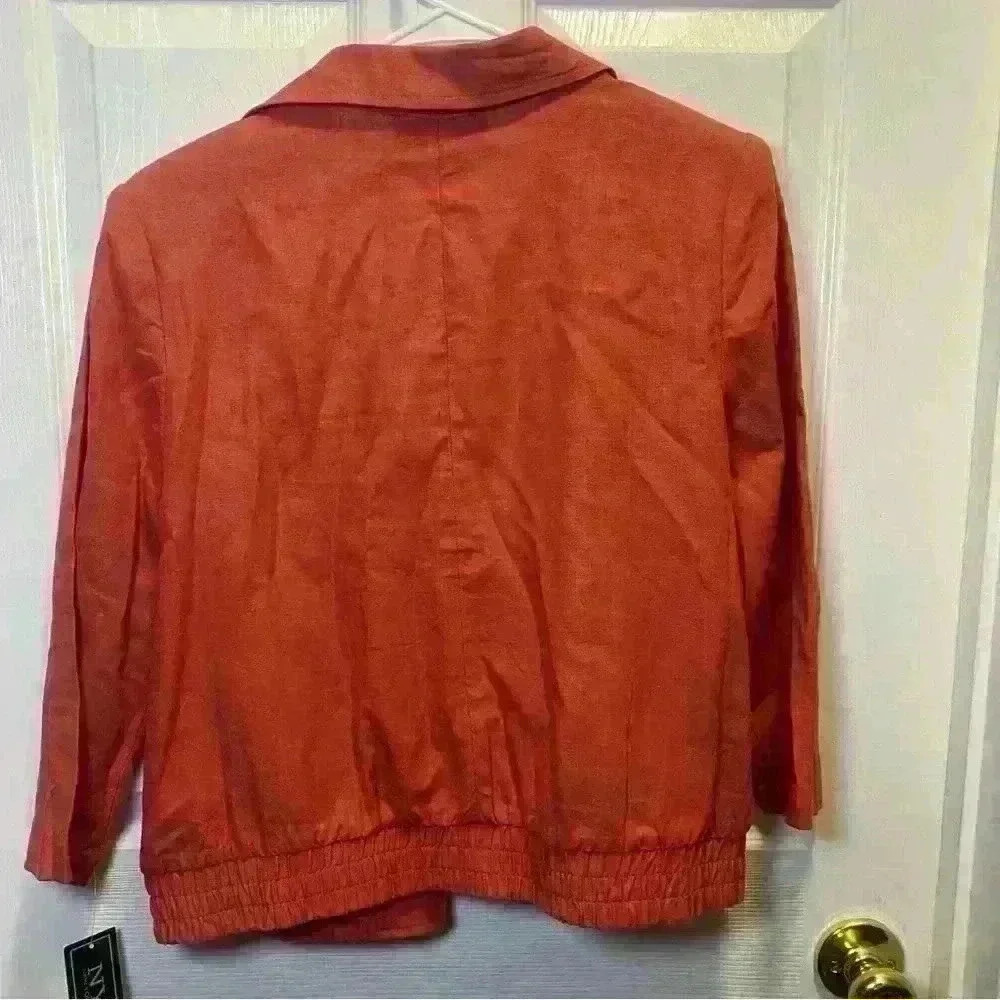 NYCC Women’s Open Orange Blazer Jacket Career Business Size Small - Picture 3 of 7